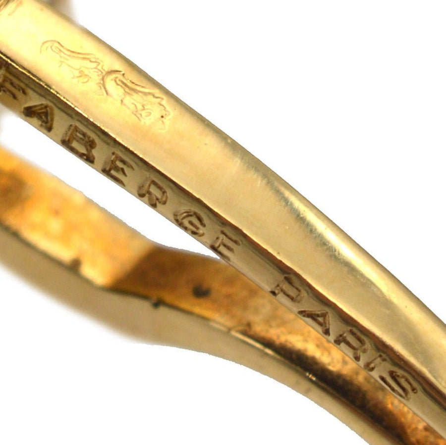 Vintage 18ct gold Lapis Lazuli Cufflinks by Faberge Paris in Original Case | Parkin and Gerrish (UK)