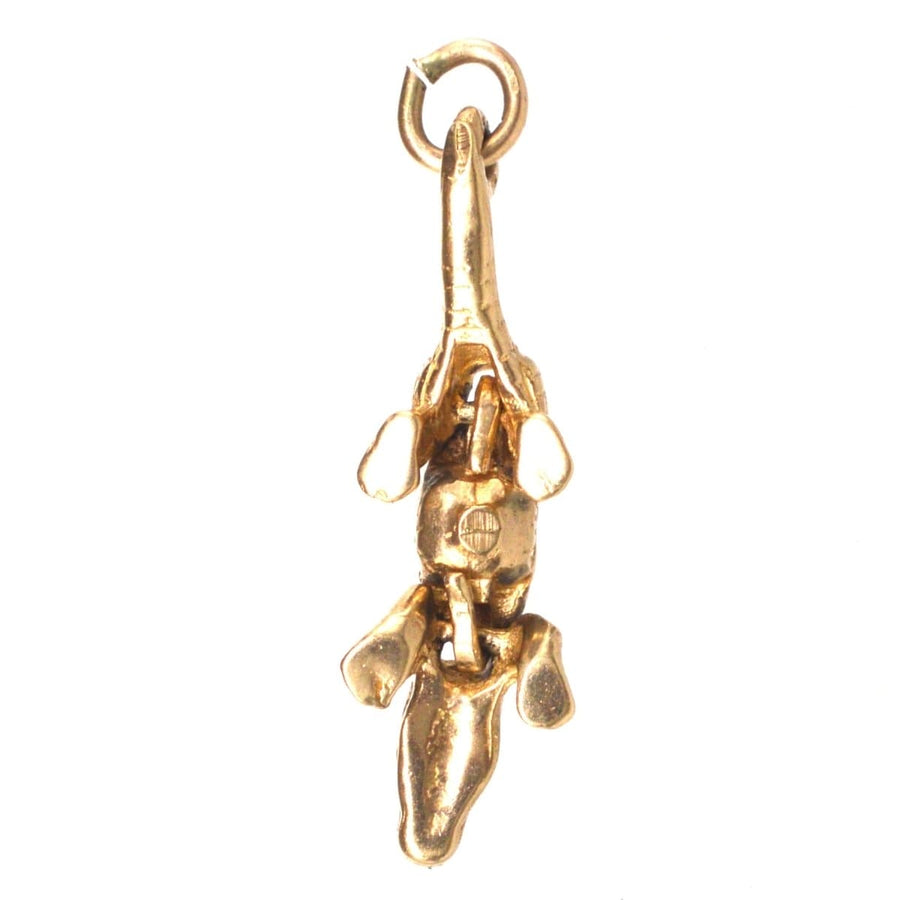 Vintage 9ct gold articulated crocodile charm, perfect for a charm bracelet or gold chain.