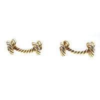 小物 Vintage HERMES Rope Cufflinks Silver 925 Hermès VINTAGE HERMES ROPE MARINE KNOT CUFFLINKS IN SILVER