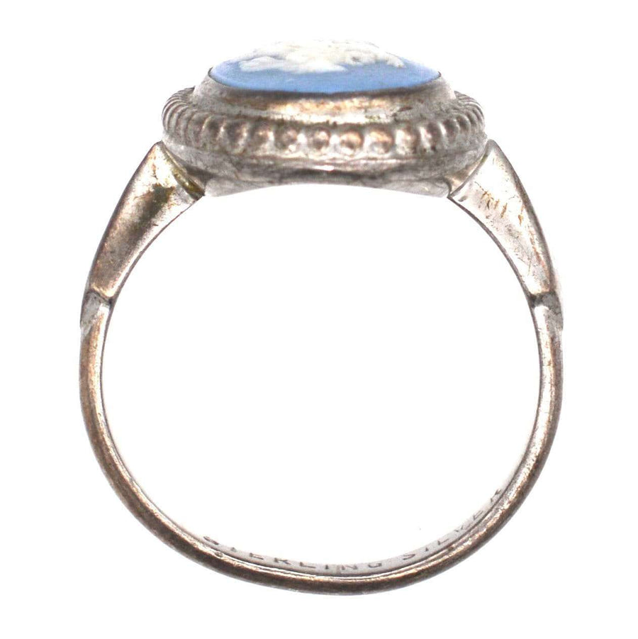 Vintage Silver Wedgwood ring featuring plaque of Diana the Huntress, dating back to the 1960s-1970s.