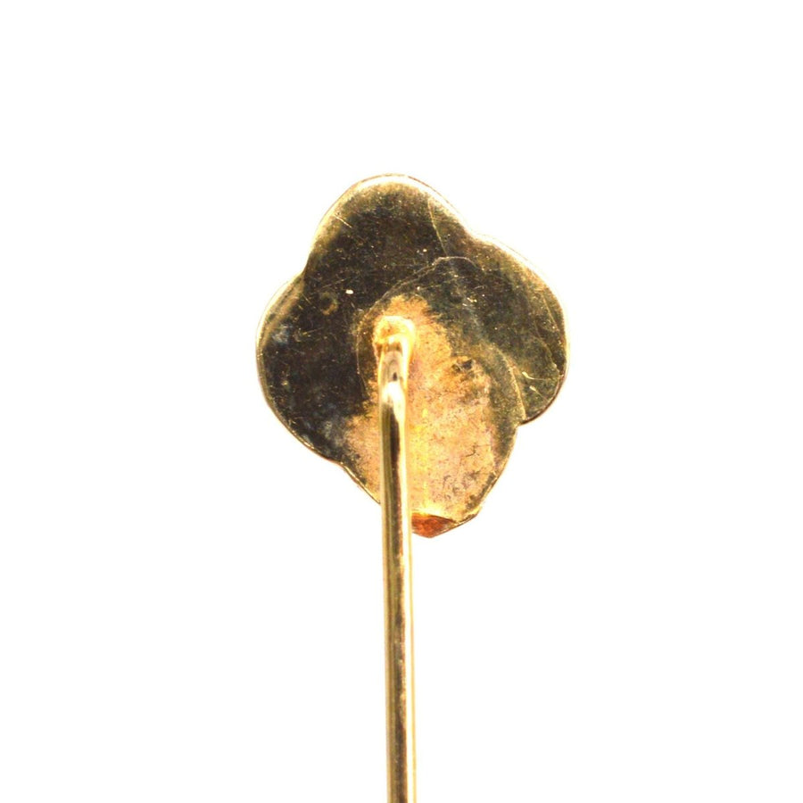 1930er Jahre 9ct Gold Zuchtperlen Knoten Krawattennadel | Parkin und Gerrish | Antike & Vintage-Schmuck