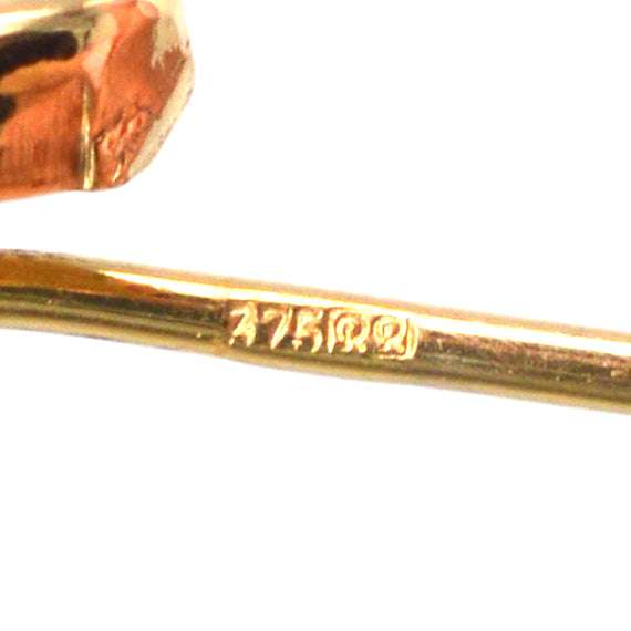 1930er Jahre 9ct Gold Zuchtperlen Knoten Krawattennadel | Parkin und Gerrish | Antike & Vintage-Schmuck