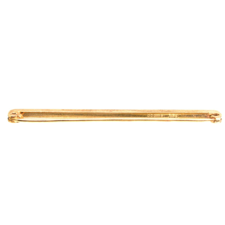 1960 9ct Gold Plain Flat Bar Brosche | Parkin und Gerrish | Antike & Vintage Schmuck