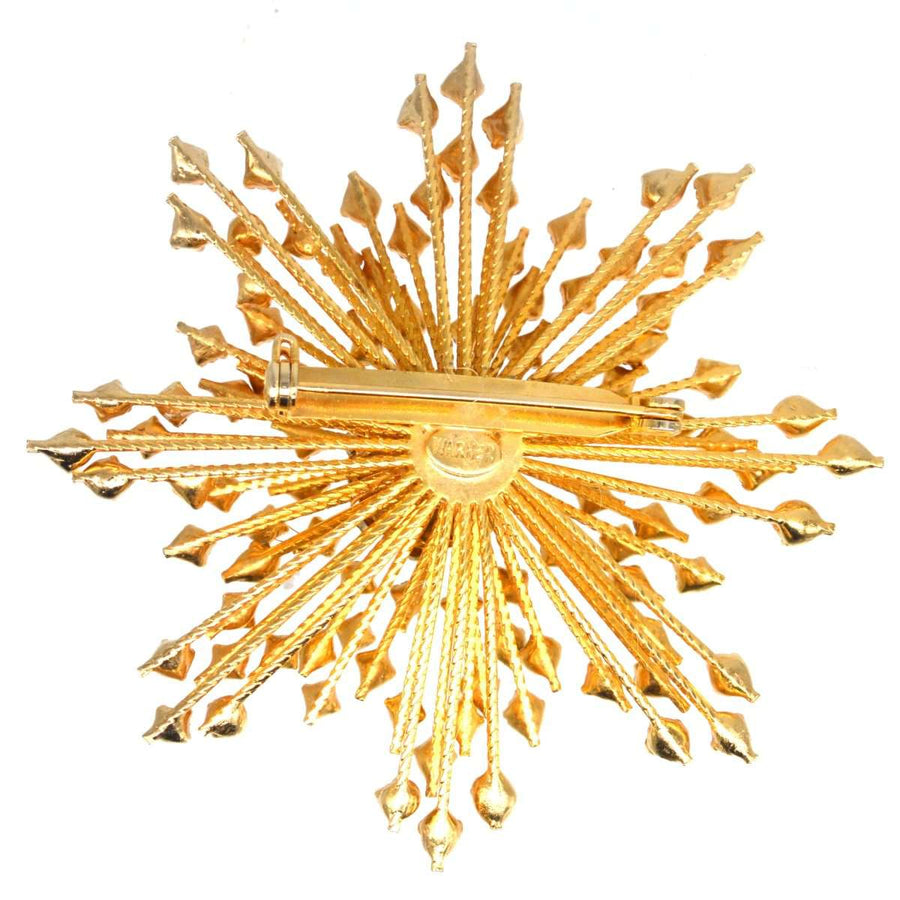 1960er Jahre Warner Starburst Goldtone Paste Brosche | Parkin und Gerrish | Antike & Vintage Schmuck