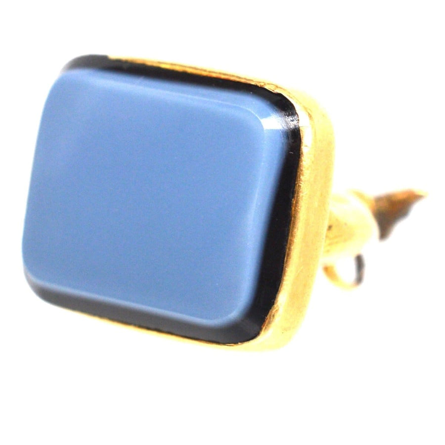 Siegelanhänger aus Sardonyx aus dem 19. Jahrhundert in Gold, rechteckiges Design mit blauem Stein, ideal für eine individuelle Gravur oder ein persönliches Monogramm.