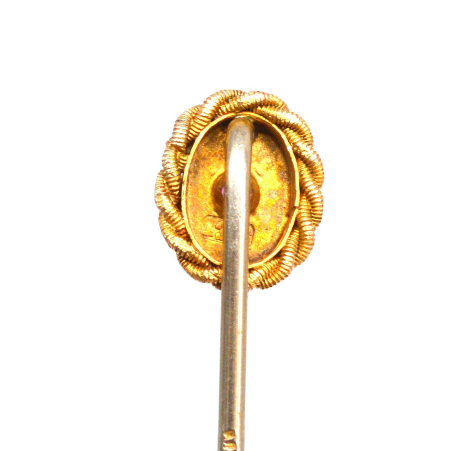 Viktorianische Krawattennadel aus 9ct Gold mit Rubin