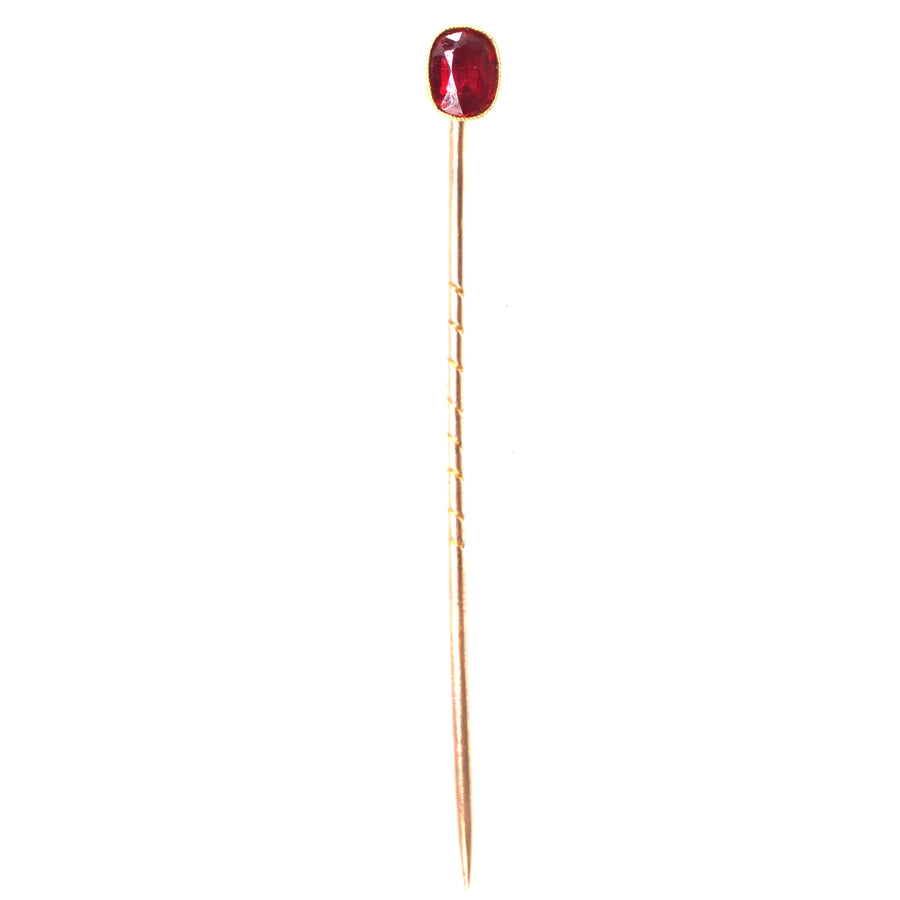 Edwardian 18ct Gold Rubin Krawattennadel