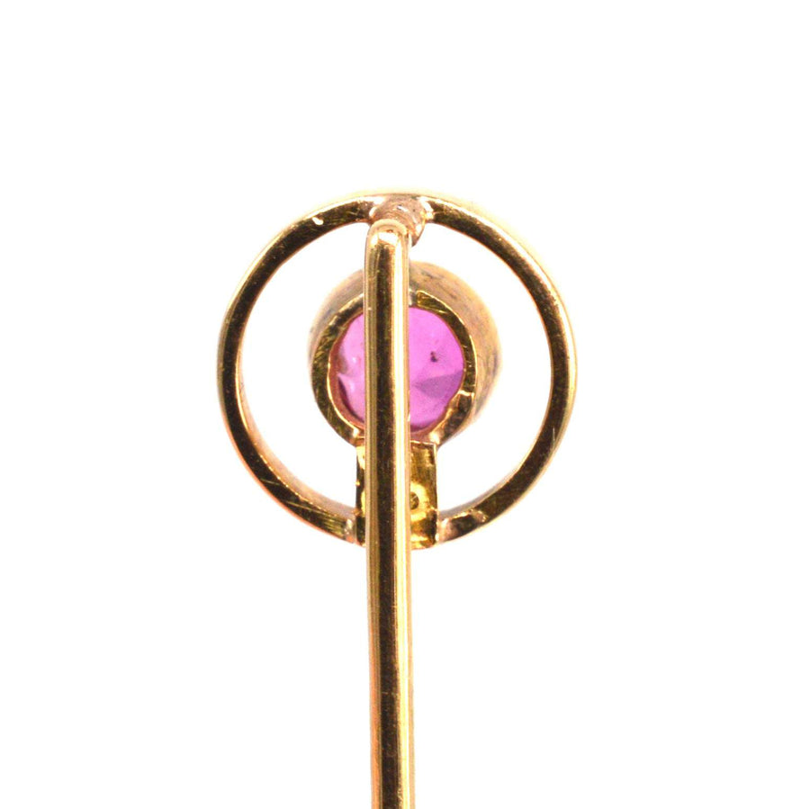 Edwardian 18ct Gold Rubin Krawattennadel