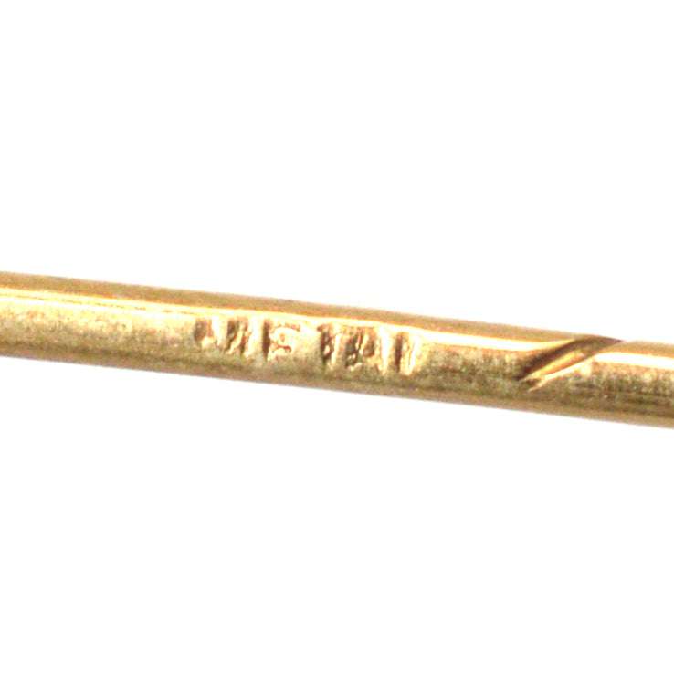 Viktorianische 9ct Gold Rubin Herz Krawattennadel