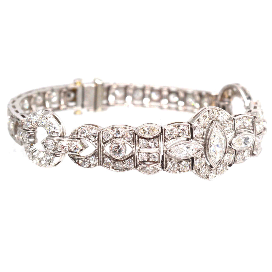 Art-Deco-Armband aus Iridium und Platin mit 4 Karat geometrischen Diamanten aus den 1930er Jahren.