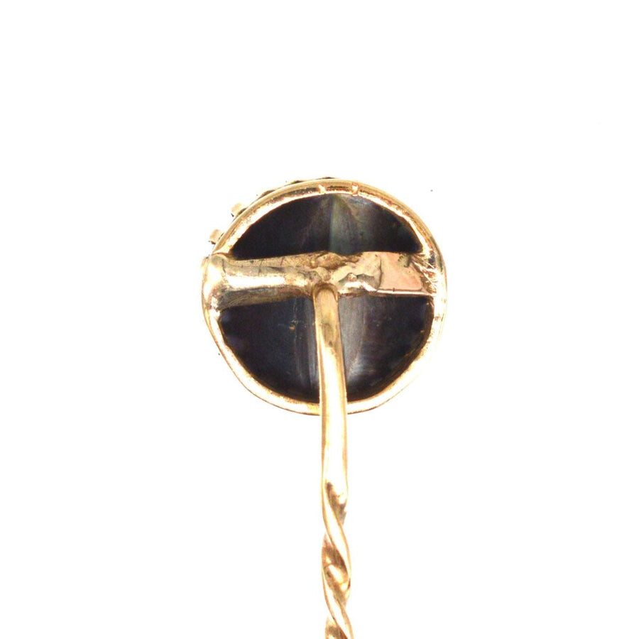 Art Deco 9ct Gold Schwarzes Perlmutt Krawattennadel | Parkin und Gerrish | Antike & Vintage-Schmuck