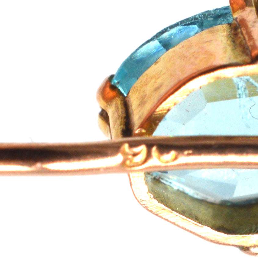 Art Deco 9ct Gold Blau Paste Krawattennadel | Parkin und Gerrish | Antike & Vintage-Schmuck