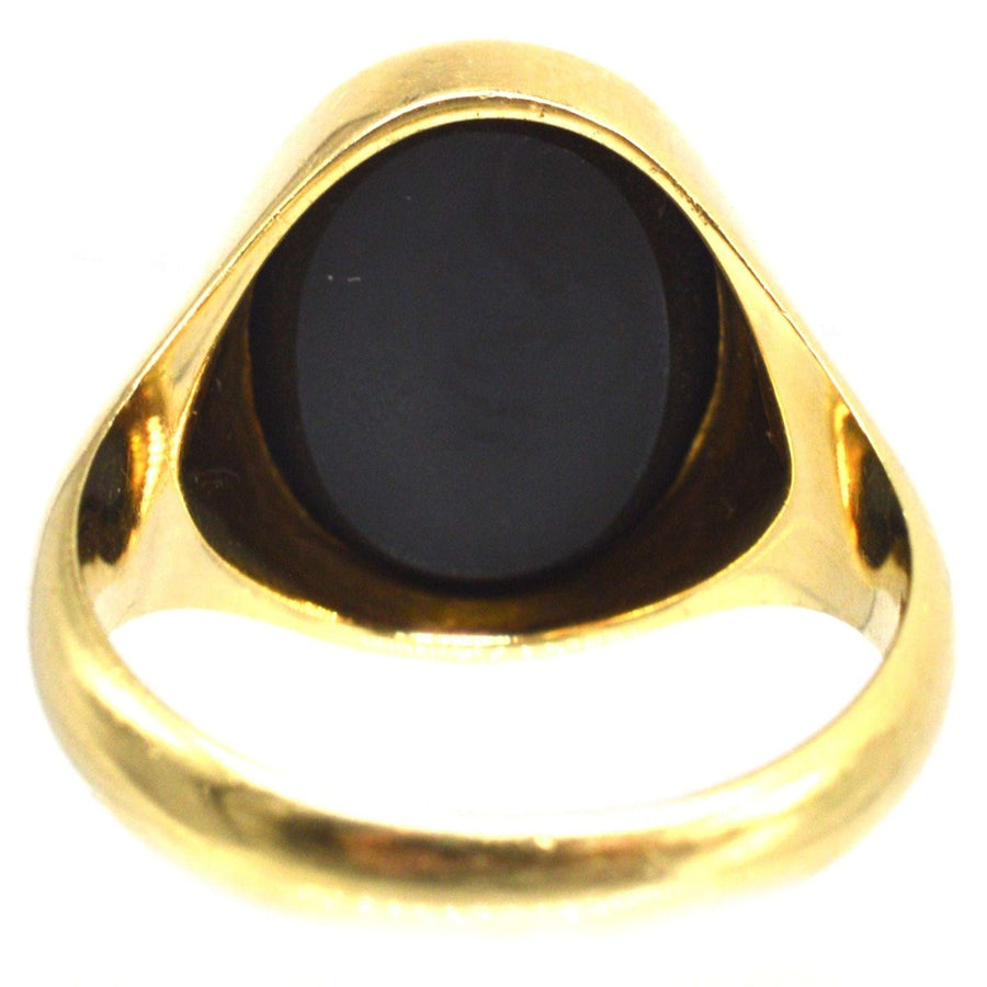 Anfang des 20. Jahrhunderts 14ct Gold Sardonyx Siegelring mit Wappen Intaglio Wappen | Parkin und Gerrish | Antike & Vintage Schmuck
