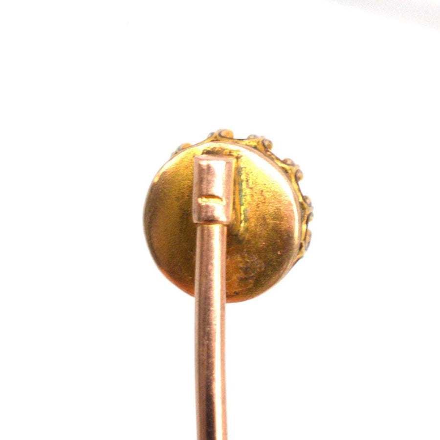 Frühe 20. Jahrhundert 9ct Gold Zuchtperlen Krawattennadel | Parkin und Gerrish | Antike & Vintage-Schmuck