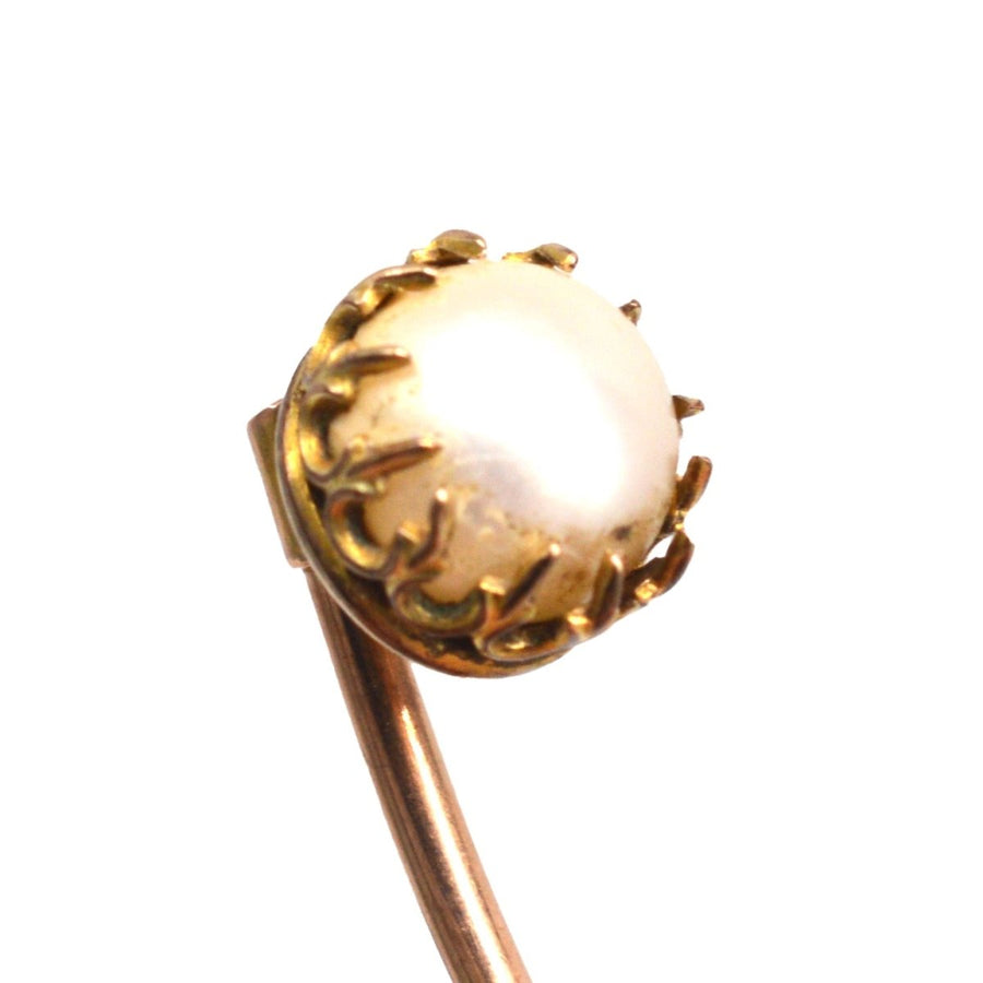 Frühe 20. Jahrhundert 9ct Gold Zuchtperlen Krawattennadel | Parkin und Gerrish | Antike & Vintage-Schmuck