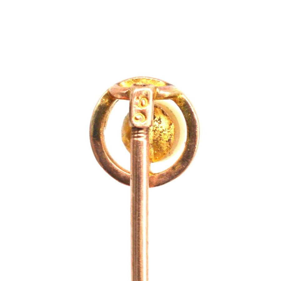 Frühe 20. Jahrhundert 9ct Gold Perlen Krawattennadel | Parkin und Gerrish | Antike & Vintage-Schmuck