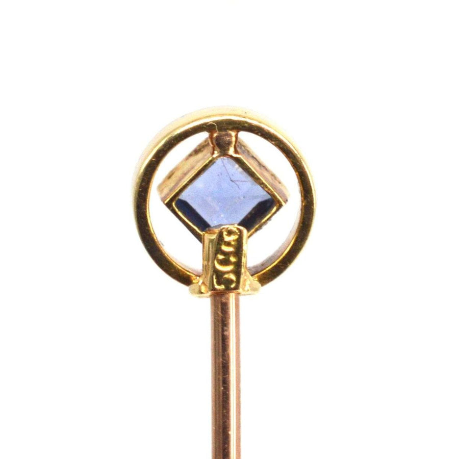 Edwardian 15ct Gold und Platin Saphir Krawattennadel | Parkin und Gerrish | Antique & Vintage Jewellery