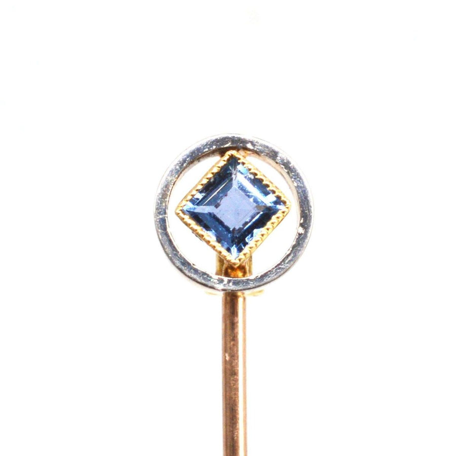 Edwardian 15ct Gold und Platin Saphir Krawattennadel | Parkin und Gerrish | Antique & Vintage Jewellery