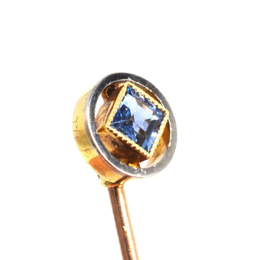 Edwardian 15ct Gold und Platin Saphir Krawattennadel | Parkin und Gerrish | Antique & Vintage Jewellery
