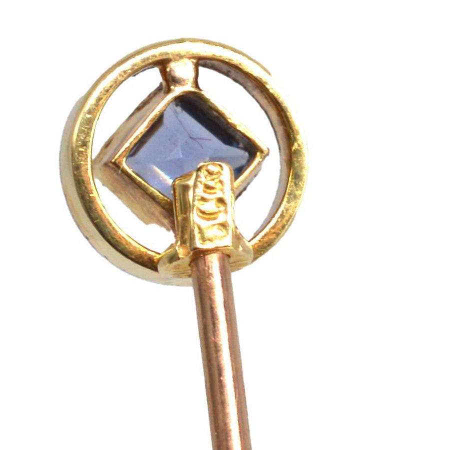 Edwardian 15ct Gold und Platin Saphir Krawattennadel | Parkin und Gerrish | Antique & Vintage Jewellery