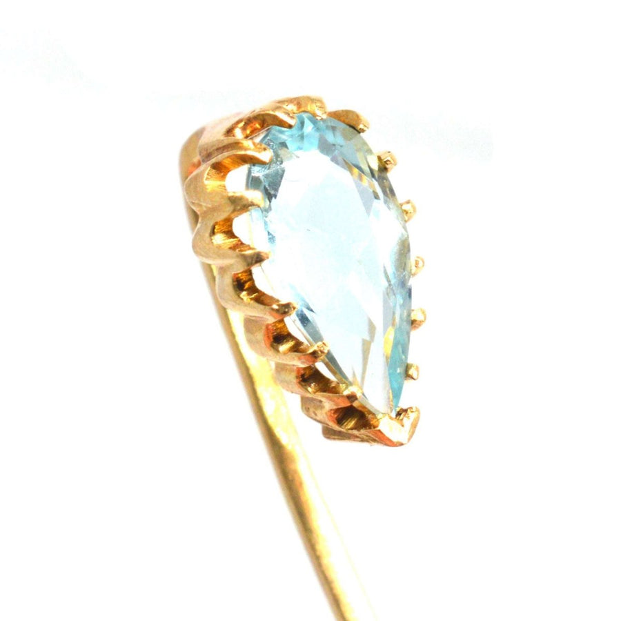 Edwardian 18ct Gold Aquamarin Krawattennadel | Parkin und Gerrish | Antike & Vintage-Schmuck