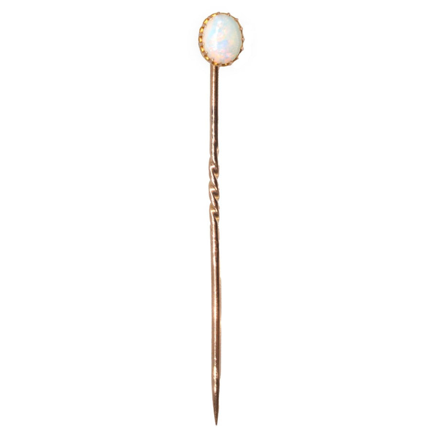 Edwardian 9ct Gold Opal Krawattennadel | Parkin und Gerrish | Antike & Vintage-Schmuck