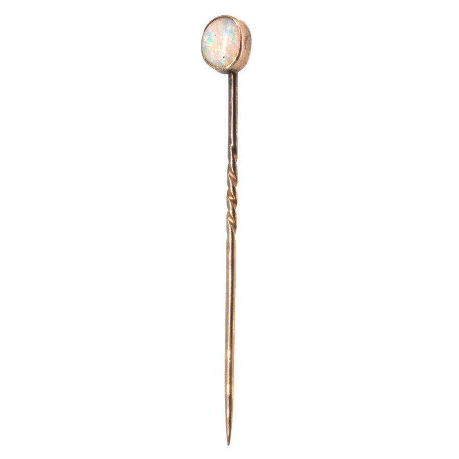 Edwardian 9ct Gold Opal Krawattennadel | Parkin und Gerrish | Antike & Vintage-Schmuck