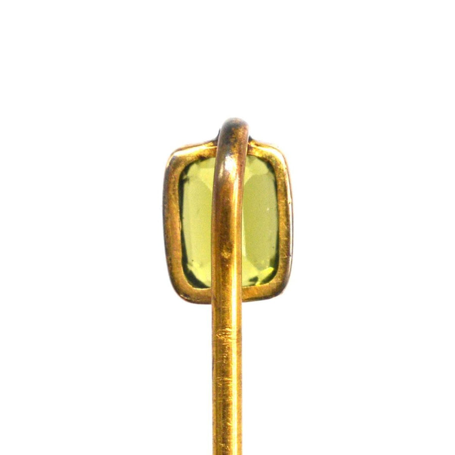 Edwardian 9ct Gold Peridot Krawattennadel | Parkin und Gerrish | Antike & Vintage-Schmuck