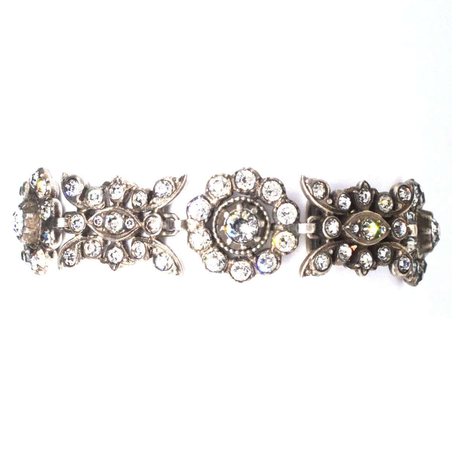 Edwardian Silver White Paste Floral Armband | Parkin und Gerrish | Antique & Vintage Jewellery
