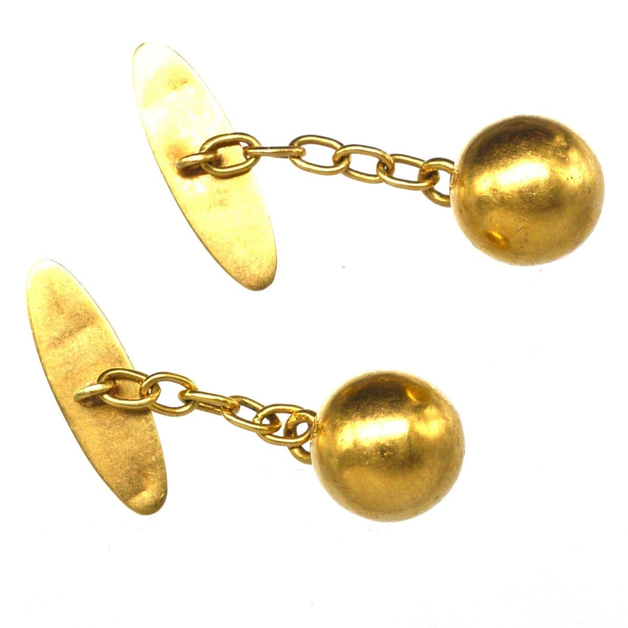 Elegante französische Art Deco Manschettenknöpfe aus 18 Karat Gold mit Kette, das perfekte Geschenk für stilvolle Männer.