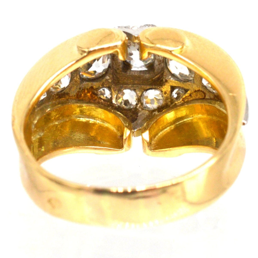 Französischer Retro-Diamantring aus 18-karätigem Gold und Platin | Parkin and Gerrish | Antiker & Vintage-Schmuck