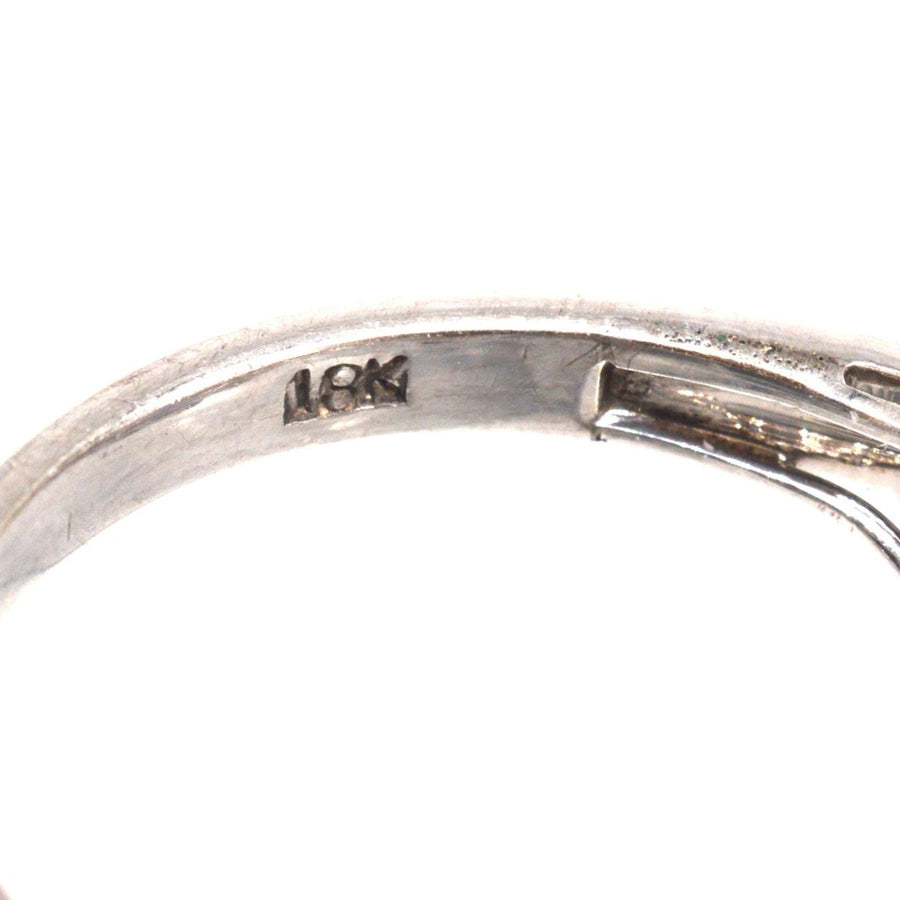 Mid Century 18ct Weißgold Stern Saphir und Diamant-Ring | Parkin und Gerrish | Antike & Vintage-Schmuck