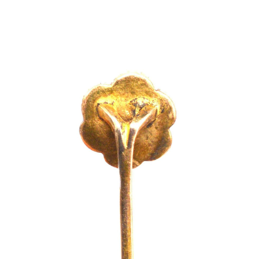 Regency 15ct Gold Perle und Granat Cluster Krawattennadel | Parkin und Gerrish | Antike & Vintage-Schmuck