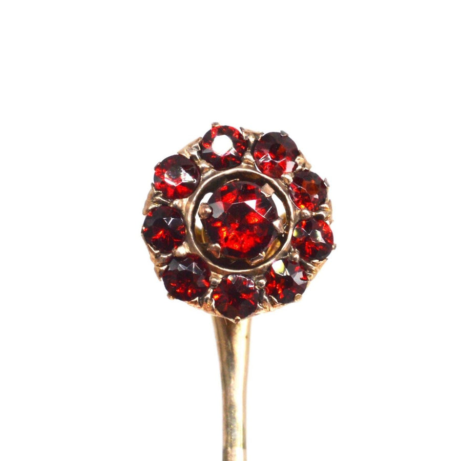 Viktorianische 18ct Gold Granat Cluster Krawattennadel | Parkin und Gerrish | Antike & Vintage-Schmuck