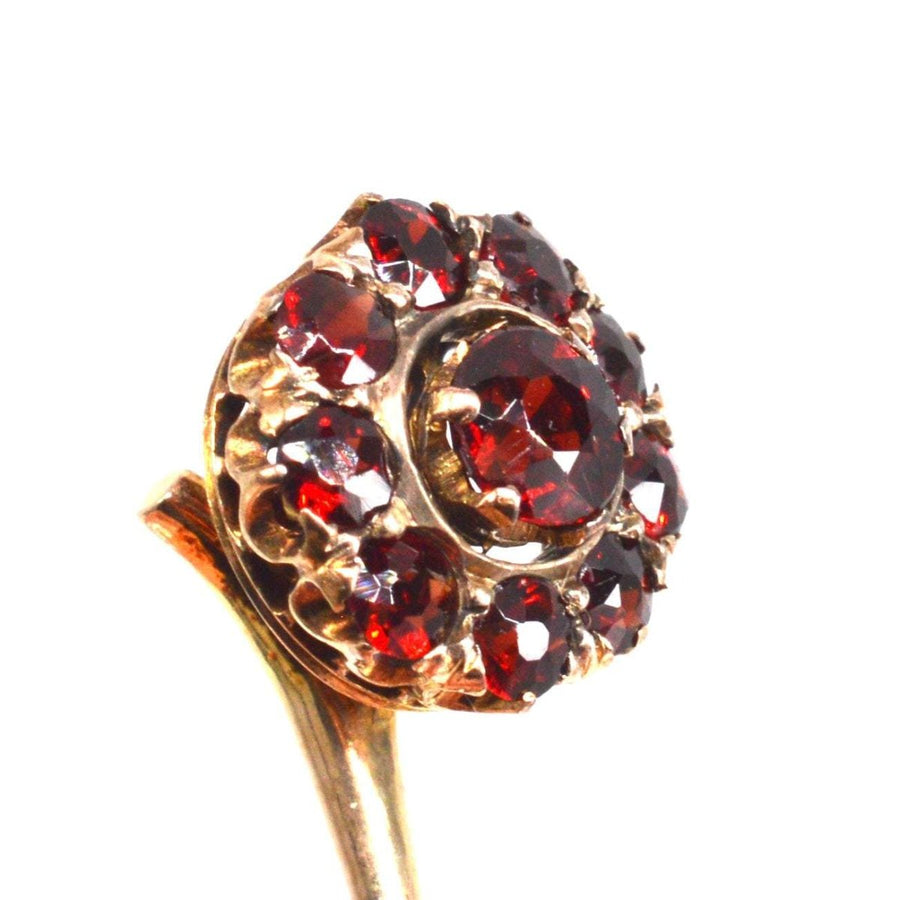 Viktorianische 18ct Gold Granat Cluster Krawattennadel | Parkin und Gerrish | Antike & Vintage-Schmuck
