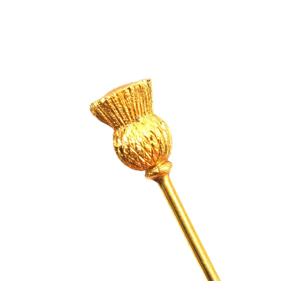 Viktorianische 18ct Gold schottischen Distel Krawattennadel | Parkin und Gerrish | Antike & Vintage-Schmuck