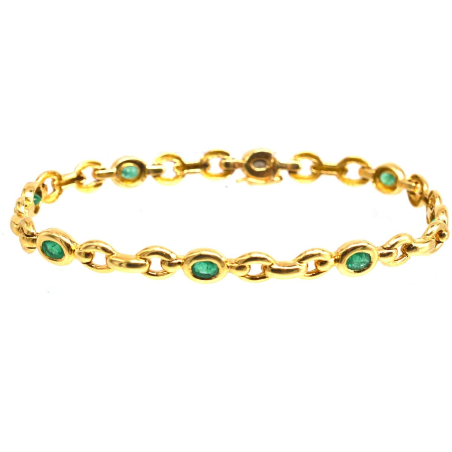 Vintage 18ct Gold und Smaragd-Armband | Parkin und Gerrish | Antike & Vintage-Schmuck