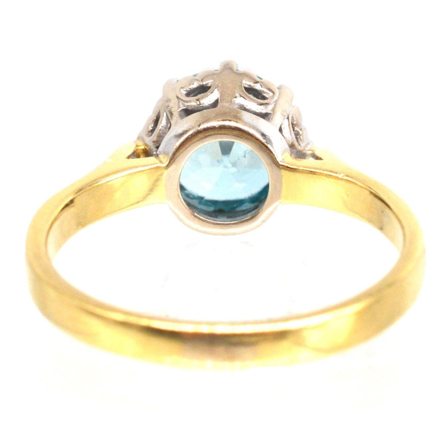 Vintage 18ct Gold und Platin Zirkon Solitär Ring | Parkin und Gerrish | Antique & Vintage Jewellery
