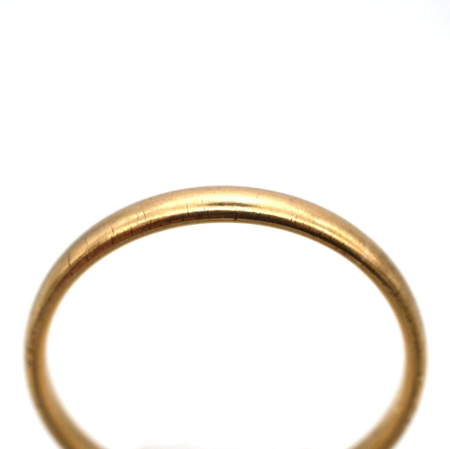 Ehering aus 9-karätigem Gold aus den 1940er Jahren, 2,5 mm dünner Schaft, hergestellt in Chester, komfortables Design im Vintage-Stil.