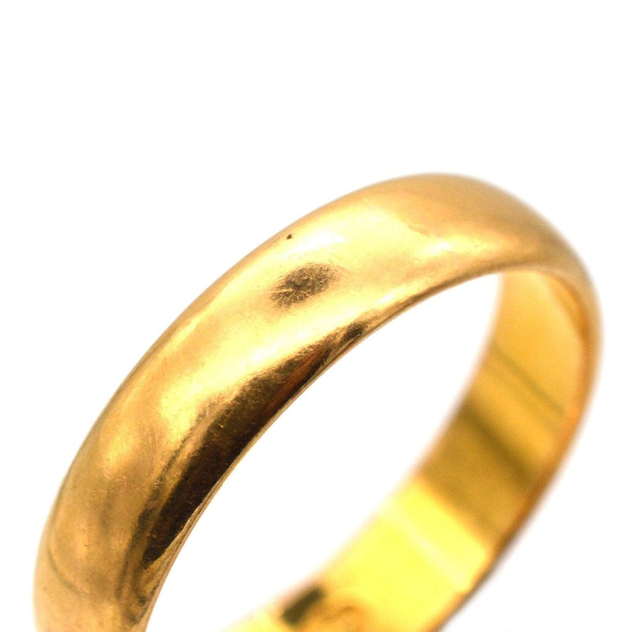 Ehering aus 22-karätigem Gold der 1950er Jahre mit klassischem Design, hergestellt in Birmingham, mit schönem Buttergoldglanz.