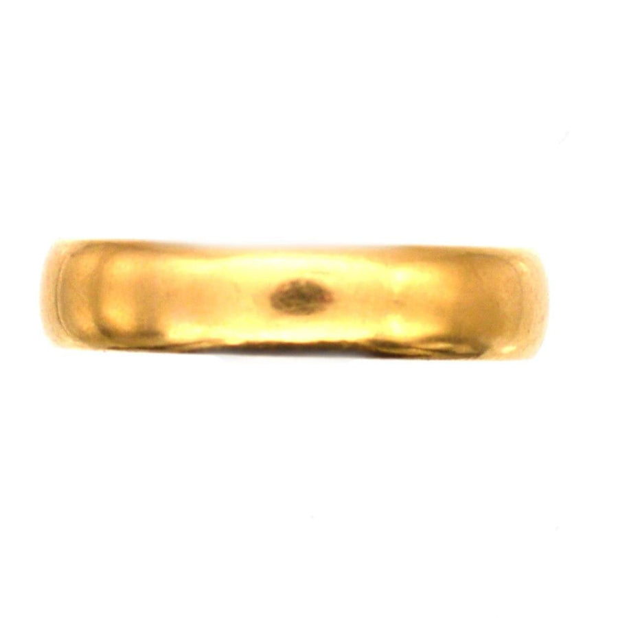 1950er Jahre 22ct Gold Ehering, 4mm, Birmingham gemacht, präsentiert eine atemberaubende Butter Gold Farbe.