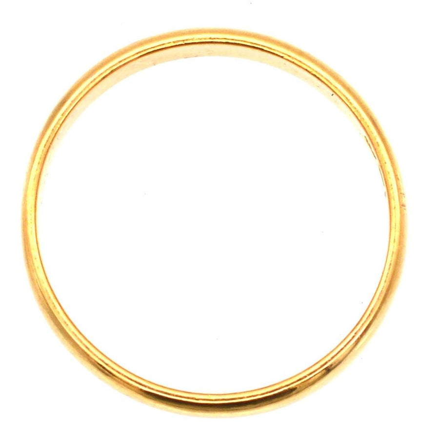 Ehering aus 22-karätigem Gold der 1950er Jahre, 4 mm breit, mit einer schönen, butterweichen Goldfarbe, hergestellt 1955 in Birmingham.