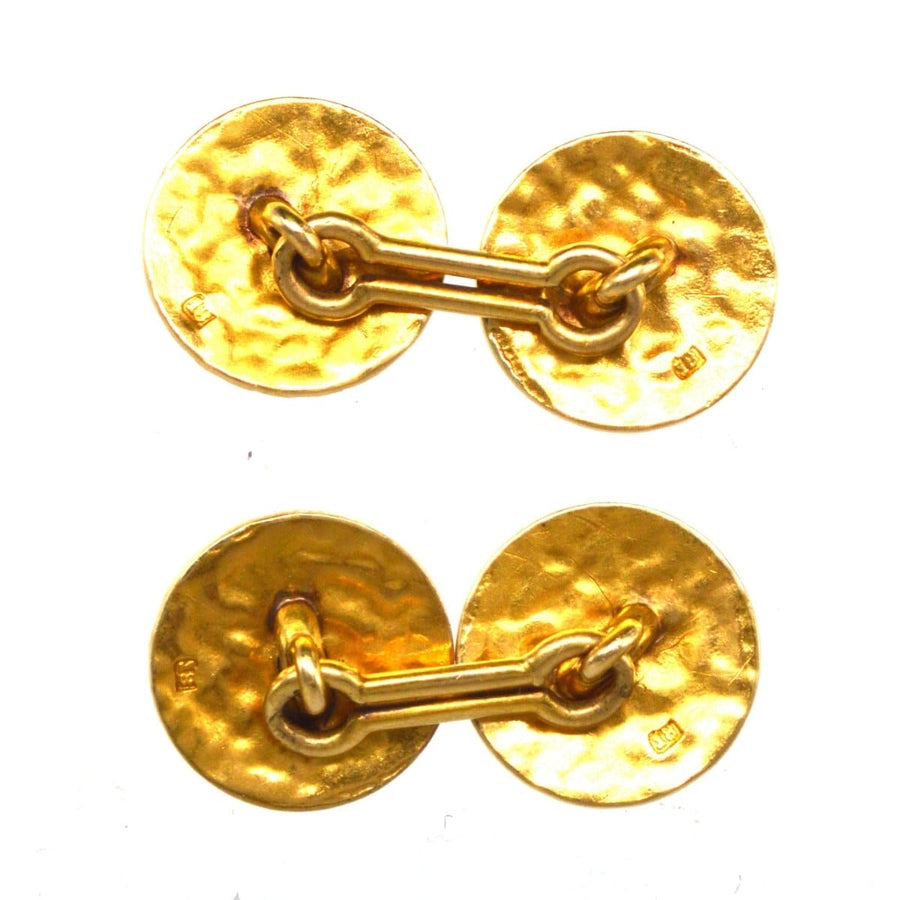 Goldene Manschettenknöpfe aus den 1960er Jahren mit strukturierter Oberfläche und Diamanten und türkisfarbenen Akzenten, perfekt für stilvolle Kleidung.