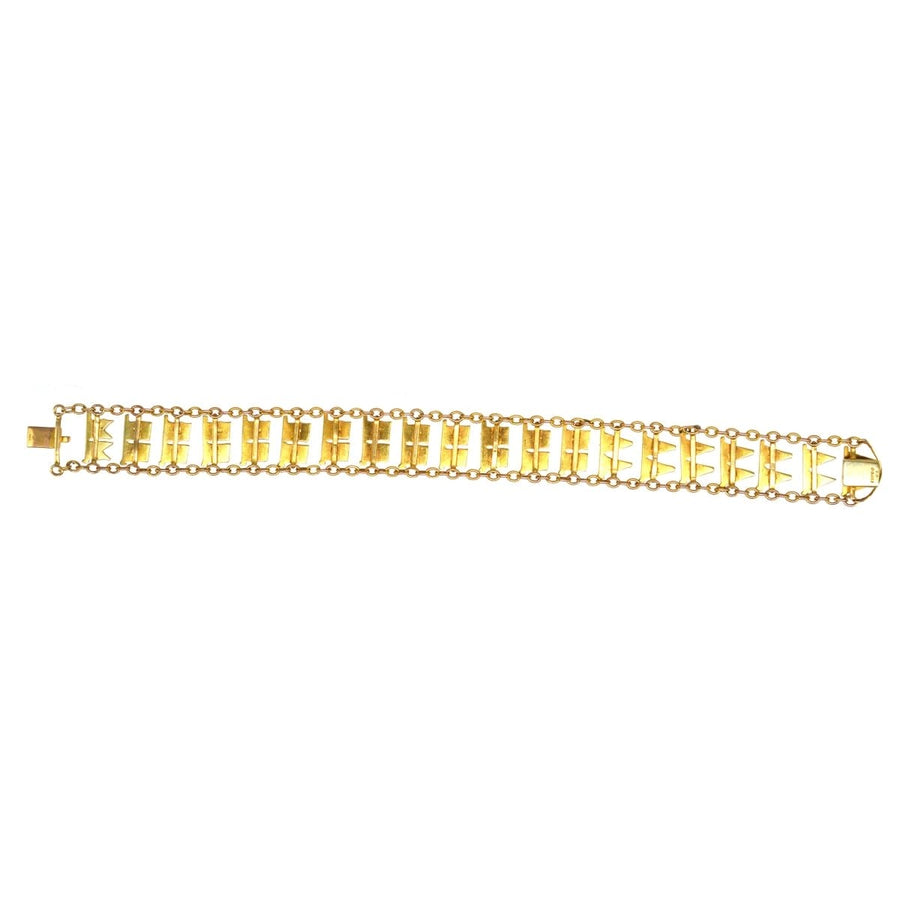 1960er-Jahre Armband aus 9-karätigem Gold mit emaillierten maritimen Flaggen und Noppen für Zahlen.