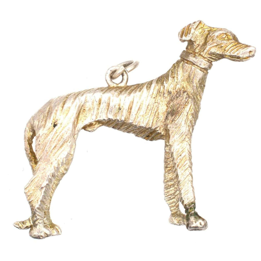 Hundeanhänger aus massivem Silber der 1970er Jahre, perfektes Geschenk für Whippet- oder Windhund-Liebhaber, hergestellt 1976 in London.