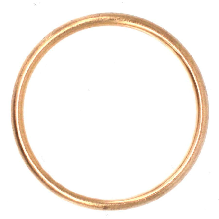 Art Deco 1937 9ct gold wedding ring, thin shank design, simple elegance, vintage jewelry from London.