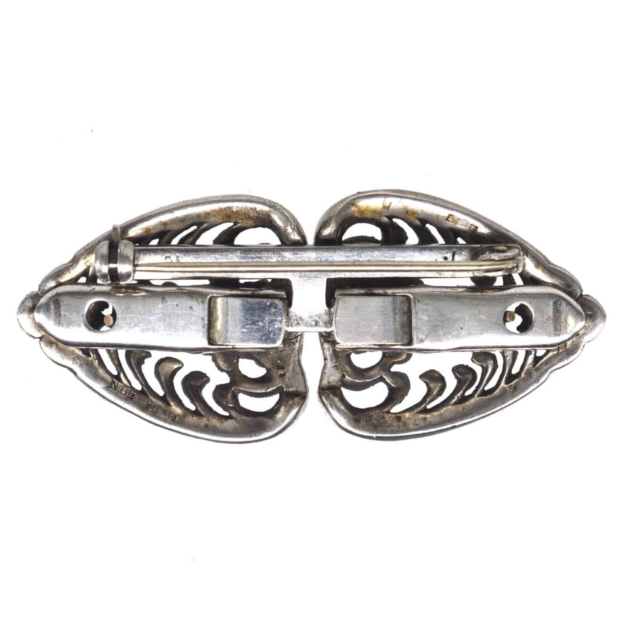 Art-Deco-Brosche aus Silber und Markasit, 1927, vielseitiges Vintage-Schmuckstück.