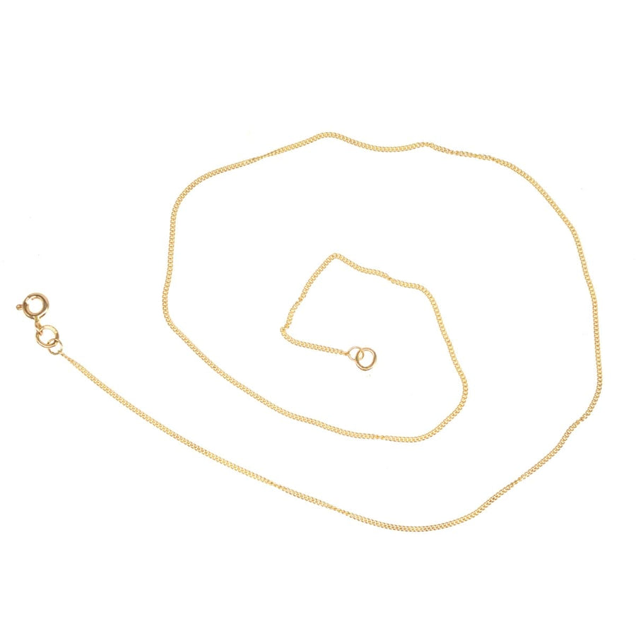 Panzerkette aus 9 Karat Gold, 18 Zoll/45 cm, fein poliert, ideal für das tägliche Tragen, britische Handwerkskunst.
