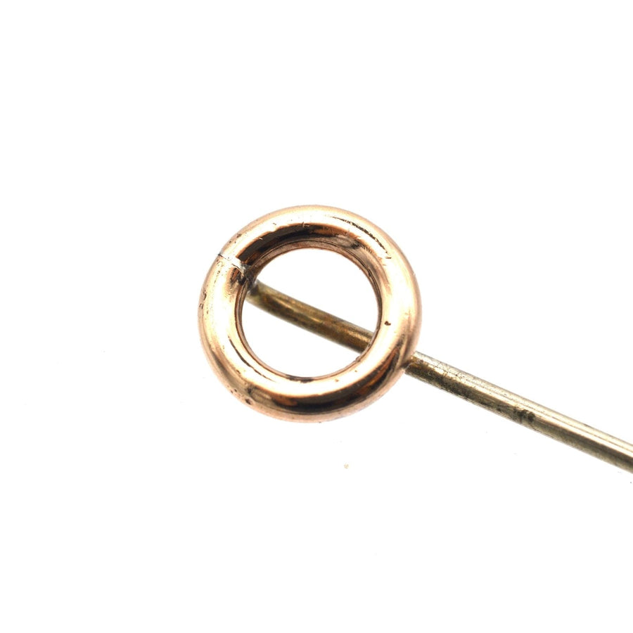 Edwardian 9ct gold circle tie pin, ideal for weddings and stylishly complements silk ties.