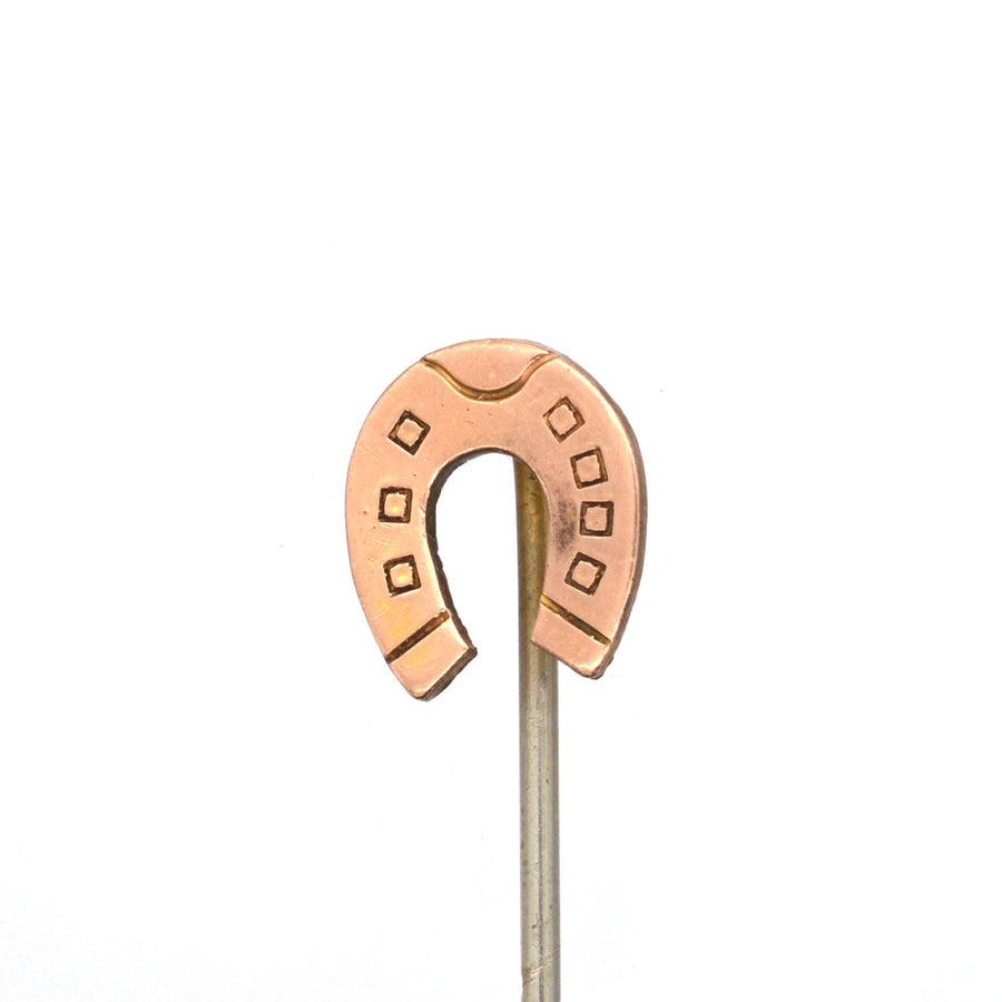 Edwardian 9ct Gold Glück Hufeisen Krawattennadel symbolisiert viel Glück und Schutz vor dem Bösen.